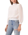 1.state Womens Mock Neck Cut Out Cropped In Soft Ecru