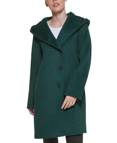 Cole Haan Women s Asymmetrical Hooded Walker Coat In Petroleum ModeSens