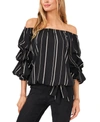 VINCE CAMUTO OFF-THE-SHOULDER TIERED BUBBLE-SLEEVE TOP