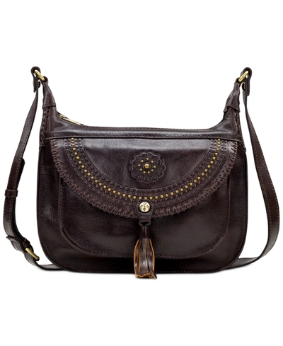 Patricia Nash Beaumont Leather Crossbody In Chocolate