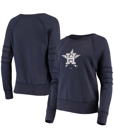 Touché Women's Navy Houston Astros Bases Loaded Scoop Neck Sweatshirt