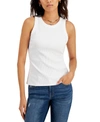 Inc International Concepts Women's Ribbed Crewneck Tank, Created For Macy's In Bright White