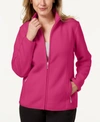 KAREN SCOTT SPORT ZIP-UP ZEROPROOF FLEECE JACKET, CREATED FOR MACY'S