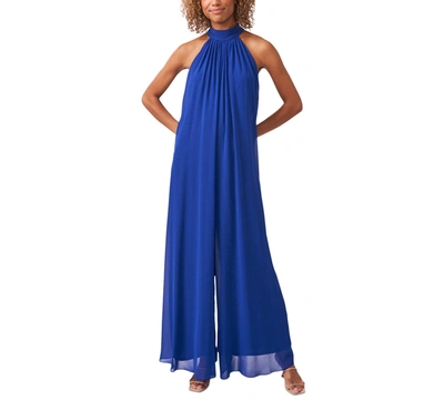 Msk Wide-leg Halter Jumpsuit In Goddess Blue
