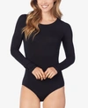 Cuddl Duds Softwear With Stretch Long Sleeve Bodysuit, Created For Macy's In Heather Charcoal