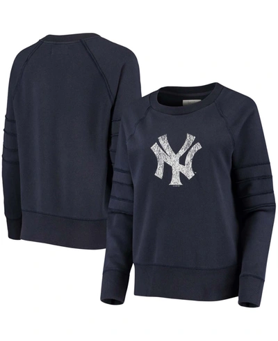Touché Women's Navy New York Yankees Bases Loaded Scoop Neck Sweatshirt