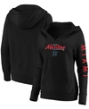 Fanatics Plus Size Black Miami Marlins Core High Class Crossover Pullover Hoodie In Black