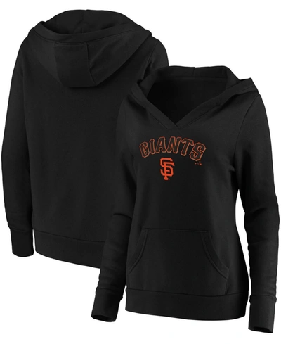 Fanatics Plus Size Black San Francisco Giants Core Team Lockup V-neck Pullover Hoodie