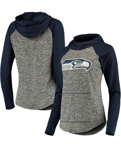 G-iii 4her By Carl Banks Women's Heathered Gray-college Navy Seattle Seahawks Championship Ring Pullover Hoodie In Heather Gray-college Navy