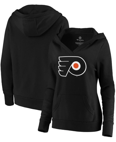 Fanatics Plus Size Black Philadelphia Flyers Primary Logo V-neck Pullover Hoodie