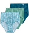 Jockey Elance French Cut 3 Pack Underwear 1485 1487, Extended Sizes In Meadow,green,teal