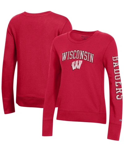 Champion Women's Red Wisconsin Badgers University 2.0 Fleece Sweatshirt