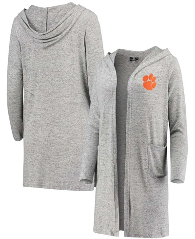 Boxercraft Women's Heathered Gray Clemson Tigers Cuddle Soft Duster Cardigan