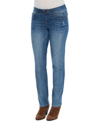 Democracy Women's "ab"solution Mid Rise Straight Leg Jeans In Blue