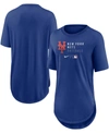 NIKE WOMEN'S ROYAL NEW YORK METS AUTHENTIC COLLECTION BASEBALL FASHION TRI-BLEND T-SHIRT