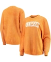 PRESSBOX WOMEN'S TENNESSEE ORANGE TENNESSEE VOLUNTEERS COMFY CORD VINTAGE-LIKE WASH BASIC ARCH PULLOVER SWEAT