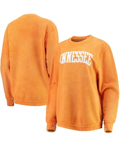 Pressbox Women's Tennessee Orange Tennessee Volunteers Comfy Cord Vintage-like Wash Basic Arch Pullover Sweat