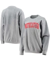 Pressbox Women's Silver-tone Northeastern Huskies Comfy Cord Vintage-like Wash Basic Arch Pullover Sweatshirt In Silver