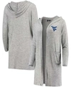 Boxercraft Women's Heathered Gray West Virginia Mountaineers Cuddle Soft Duster Tri-blend Hooded Cardigan In Heathered Gray