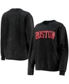 Pressbox Women's Black Boston University Comfy Cord Vintage-like Wash Basic Arch Pullover Sweatshirt In Black