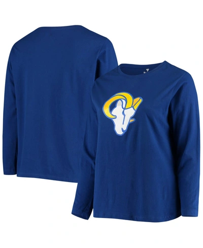 Fanatics Women's Plus Size Royal Los Angeles Rams Primary Logo Long Sleeve T-shirt In Royal Blue