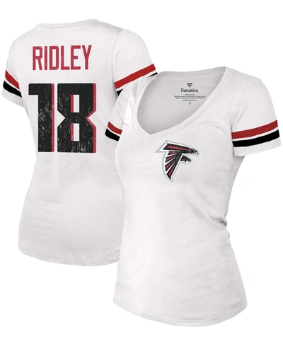Fanatics Women's Calvin Ridley White Atlanta Falcons Name Number V-neck T-shirt