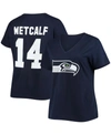 Fanatics Women's Plus Size Dk Metcalf College Navy Seattle Seahawks Name Number V-neck T-shirt In Navy