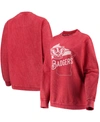 PRESSBOX WOMEN'S RED WISCONSIN BADGERS COMFY CORD CORDUROY CREWNECK SWEATSHIRT