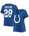 Fanatics Jonathan Taylor Royal Indianapolis Colts Plus Size Fair Catch Name & Number V-neck T-shirt In Royal Blue