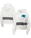 Refried Apparel Women's White Carolina Panthers Crop Dolman Pullover Hoodie In White