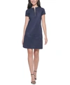 KENSIE FAUX-SUEDE SHIFT DRESS