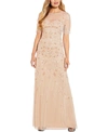 ADRIANNA PAPELL EMBELLISHED ILLUSION GOWN