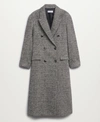 Mango Women's Buttoned Wool Coat In Black