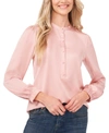 Cece Eyelet Button Down Blouse In Misty Pink