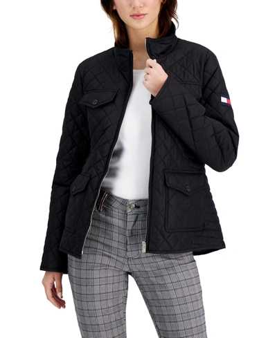 Tommy Hilfiger Quilted Zip-up Jacket In Black