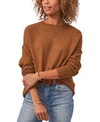 Vince Camuto Center Seam Crewneck Sweater In Toasted