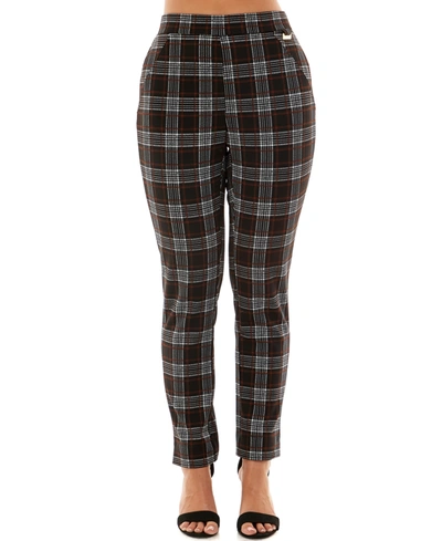 Adrienne Vittadini Women's Pull On With Side Slits Pants In Piper Plaid