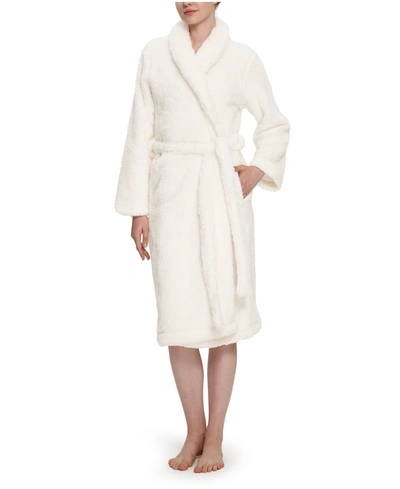 Berkshire Women's Extra-fluffy Shawl Cardigan Robe In Cream