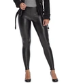 Hue Leatherette High-rise Leggings In Black