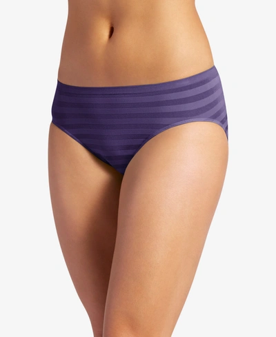 Jockey Seamfree Matte And Shine Hi-cut Underwear 1306, Extended Sizes In Purple
