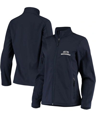 Dunbrooke Women's College Navy Seattle Seahawks Full-zip Sonoma Softshell Jacket