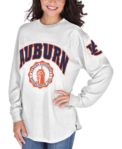 Pressbox Women's White Auburn Tigers Edith Long Sleeve T-shirt