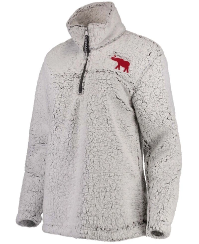 Boxercraft Women's Gray Alabama Crimson Tide Sherpa Super-soft Quarter-zip Pullover Jacket