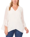 Vince Camuto Flutter Sleeve Crossover Top In New Ivory