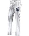 Concepts Sport Women's White New York Yankees Vigor Pinstripe Sleep Pant In White