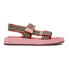 BURBERRY PINK ICON STRIPE SANDALS