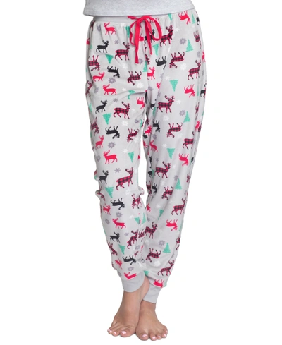 Muk Luks Plus Size Printed Fleece Pajama Pants In Deer