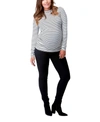 Nom Maternity Liv Jersey Long-sleeve Top In White/black