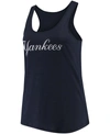 Soft As A Grape Women's Plus Size Navy New York Yankees Swing For The Fences Racerback Tank Top In Navy
