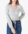 LUCKY BRAND RUCHED DRAWSTRING CROP TOP